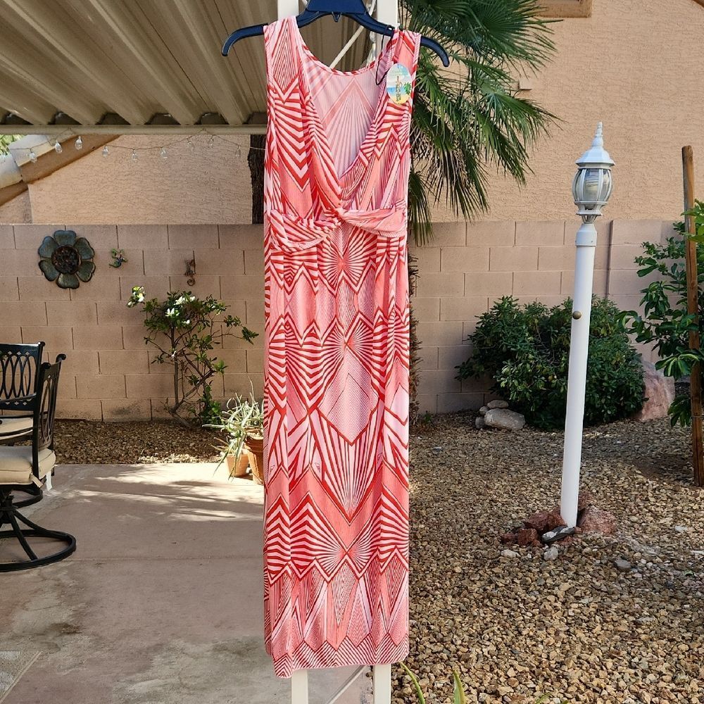 Geometric Pink Maxi Dress